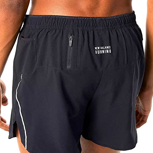 New Balance Short masculino Impact Run 12 cm 52, Preto, GG