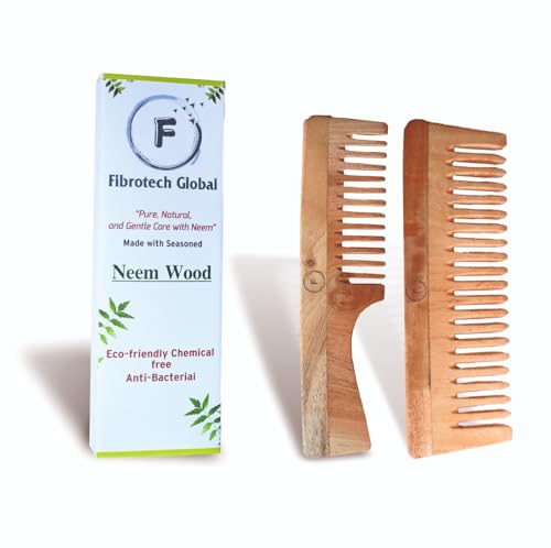 Set de 2 Peines de Madera de Neem para Cabello