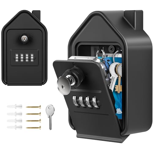 🏠【Versatile & Comodo】Il design della cassetta portachiavi da parete di grandi dimensioni offre ampio spazio per riporre chiavi, carte bancarie, chiavette USB e altro ancora. Le cassetta chiavi con codice sono adatte per l'ingresso, il garage, la casa in affitto, il magazzino o per conservare le chiavi per Airbnb, agenti immobiliari, addetti alle pulizie, pet sitter e altro ancora. I familiari, gli ospiti o i fornitori di servizi possono ricevere una password e utilizzarla in qualsiasi momento.