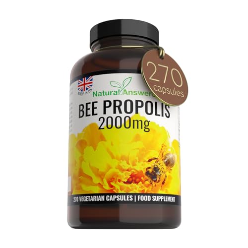 Natural Answers Pure Bee Propolis 2000mg 270 Capsules 135 Servings - 100% Suitable for Vegetarians Bees Propoli