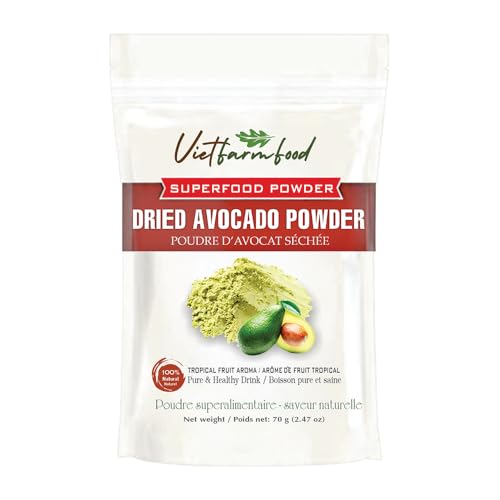 AVOCADO POWDER 2.47 oz (70g) VIETFARMFOOD: Pure freeze-dried fruit powder,