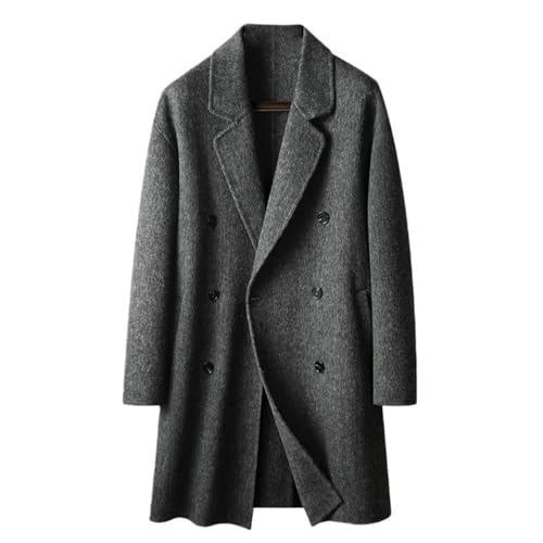 Gabardina de lana para hombre: abrigo largo de doble cara para oficina y eventos urbanos