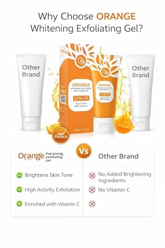 Image of Orange Exfoliating Face Gel | Gentle Enzyme Peeling Gel | Brightening Face Exfoliator for Dead Skin Removal | Mild Daily Skin Care | 120g