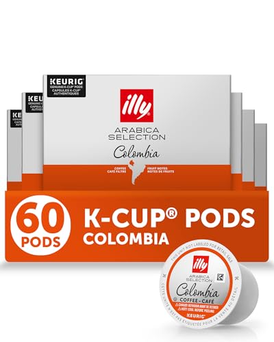 Image of illy Coffee K Cup Pods, Colombia Single Origin, 10 Count, 6 Pack | Keurig Coffee Pods & Capsules, 100% Arabica, Premium Italian Coffee