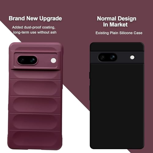 Image of A rtistque Back Cover Case for Google Pixel 6A | with Inner Fabric | Stylish AirBag Case | Liquid Stripe Silicone | Camera Protection | Anti Slip Grip | Pixel 6A Back Cover - Maroon
