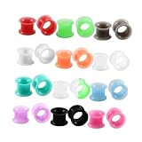 WTQZFRNSB 24 dilatadores de Silicona for Oreja, joyería for Piercings de Oreja, túneles de Carne de Doble Acampanado for Fiestas y/34494