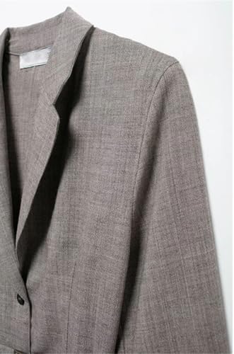 Women Notch Collar Belt Blazer Single Breasted Casual Long Sleeve Blazers Jacket Tops3