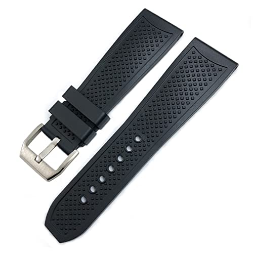 Bracelet montre silicone 24mm finition agate de haute qualité pour boîtier Santos et Tank