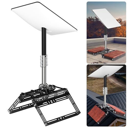 Starlink Gen 2 Roof Ridge Mount - No-Drill Installation Pole Mounting Kit with Pipe Adapter for Tilt Angle Adjustment, Compatible with Starlink V2 Standard Actuated Dish
