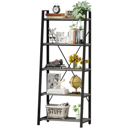 BON AUGURE 5-Tier Industrial Ladder Shelf