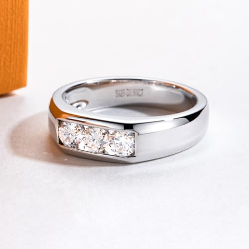 Moissanite Rings Wedding Bands for Women Men Unisex Couple D Color VVS1 Clarity 925 Sterling Silver Eternity Anniversary Band Engagement Promise Ring with Certificate3