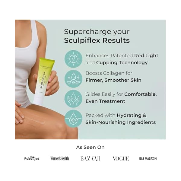 SCULPIFLEX – Original 3-in-1 Body Sculpting Machine for Firmer-Looking Skin – Lymphatic Drainage Massager & Cellulite Massage Tool for Stomach, Arms, Legs, and Thighs + 3X Gel - Image 4