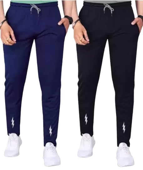 riksaw Track Pants for Mens || Joggers for Mens || Men's Sports Regular Fit Polyester Track Pant with Two Side Zipper Pocket (4L12 Arrow Pack of 2)-picture-17