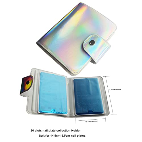 Nail Stamping Kit Nail Stamping Plates Set, 5 Big Nail Stamp Plates 1 Nail Stamper 1 Scraper 1 Storage Bag ,French Nail Stamper Templates Geometric Animal Snake Graffiti Nail Art Scraper Stamper Set #TOP4