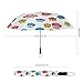 FOSKERV Umbrella 2 Fold, Portable 2 Fold Automatic Umbrella with Sturdy Ribs for Daily Use, Cute Owl Funny Owl Pattern, Fashion Outdoor Protection Umbrellas for Rain Sun