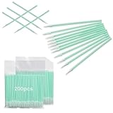 Portable et Pratique: Le format coton tige est compact (7,5 cm) et arbore un design minimaliste vert, le paquet de 200 unités est idéal pour un usage quotidien et en voyage, facile à ranger et peu encombrant, il répond parfaitement aux besoins de nettoyage à la maison comme au bureau
