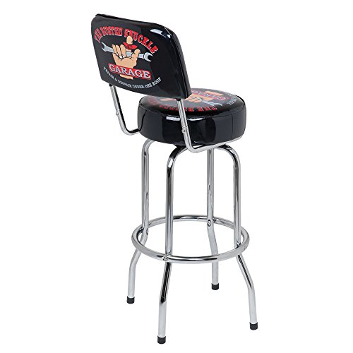 Busted Knuckle Garageâ Bar Stool With Backrest #TOP1