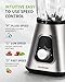 Blender for Shake and Smoothies 2.0, SHARDOR Powerful 1200W Countertop Blender for Kitchen, 52oz Glass Jar, 3 Adjustable Speed Control for Frozen Fruit Drinks, Smoothies, Sauces & More, Sliver