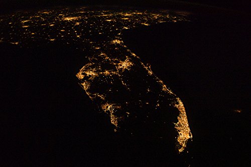Cuadro de Archivo Mate de la NASA (South Florida) - Impresión Premium con Marco Negro