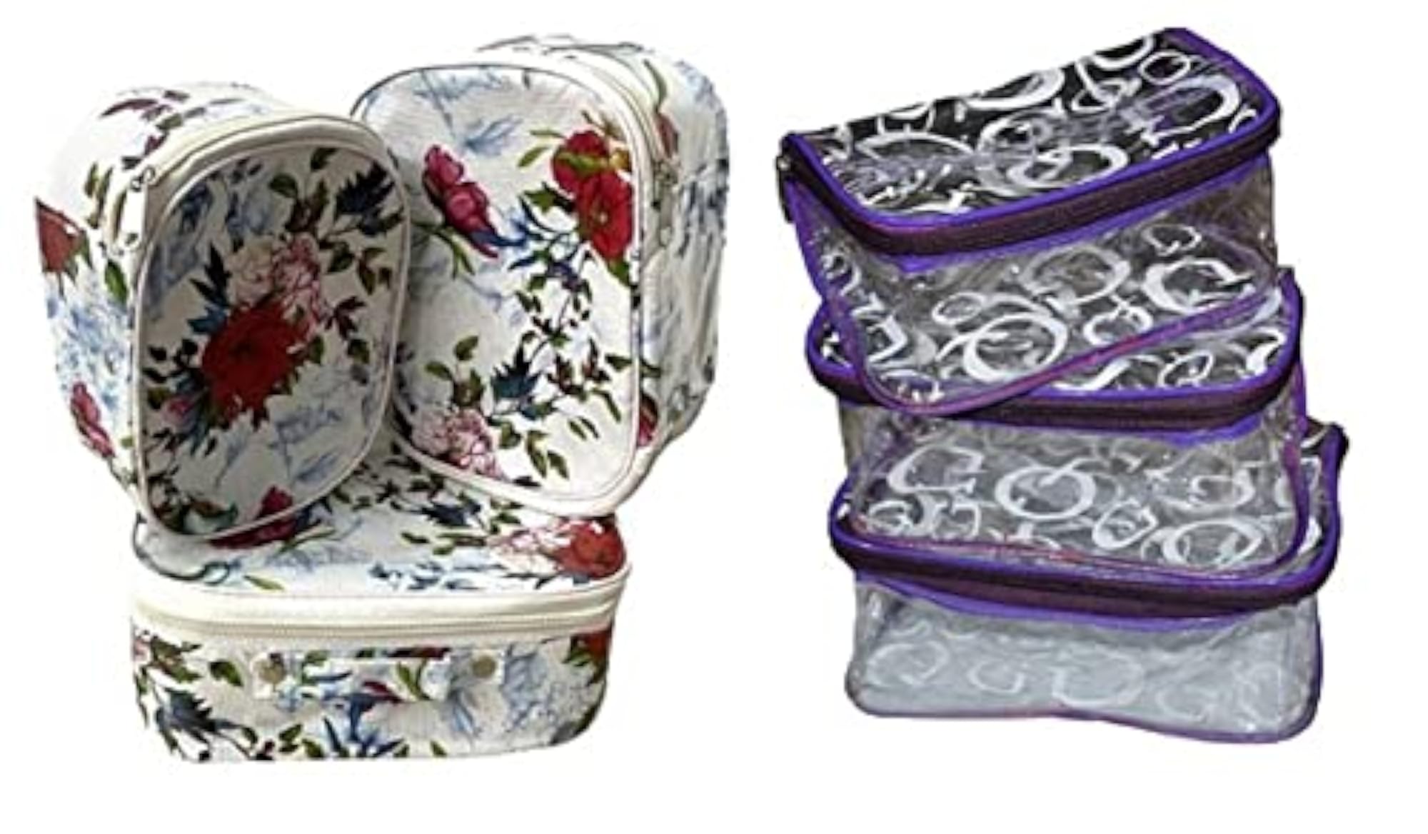 Combo Pack of 2pc Multipurpose Vanity Box Set, Makeup & Jewellery Pouch