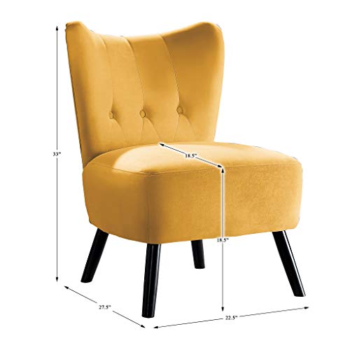 Homelegance Imani Velvet Accent Chair, Yellow #TOP2