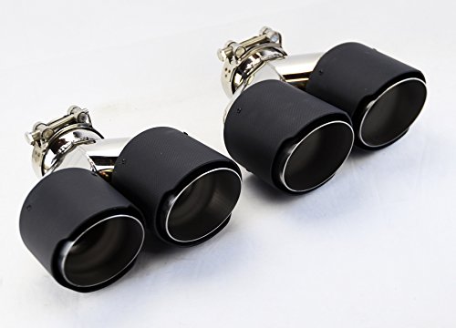 Dual 4.0' Quad Uniform Carbon Fiber Exhaust Tip...