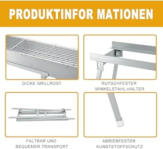 WILLBBQ Charcoal Grills Commercial Quality Portable Hibachi BBQ Lamb Skewer Foldable Camping Barbecue Grill for Outdoor Cooking & Camping(31.6x10.3x5.1 inch) - The Perfect Gifts for Grill Lovers