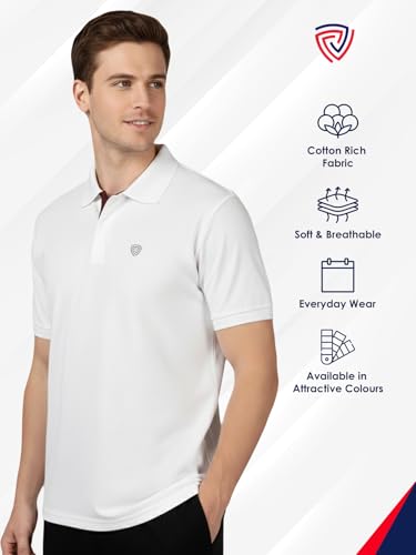Image of Lux Cozi Men's Cotton Solid Polo Tshirt | Collar Tshirts | Half Sleeves | Stylish & Premium All Day Wear | Pack of 1