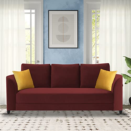 Image of Francis 3 Seater Sofa Set for Living Room (Maroon Fabric)