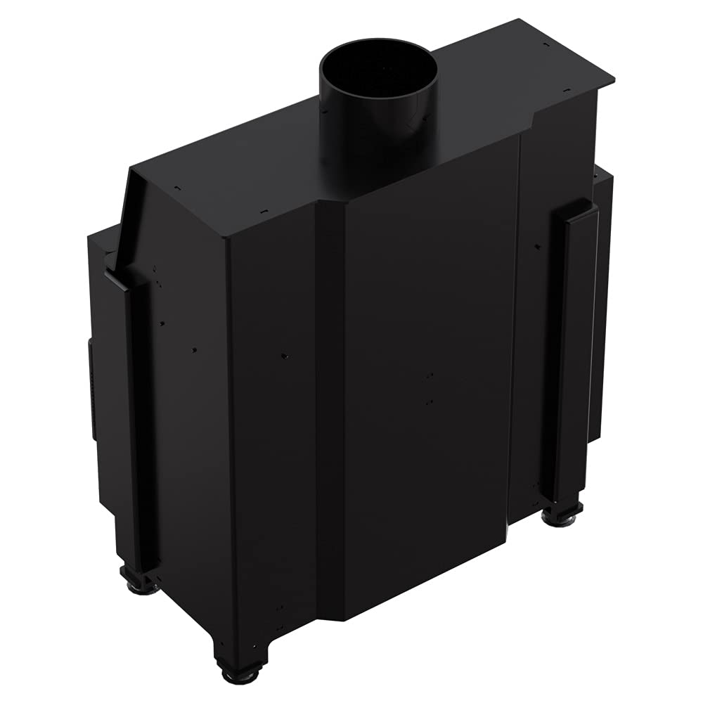KRATKI Inserto per camino in acciaio a legna SIMPLE 6 kW Ø150 sinistro A | Acciaio nero, efficienza 80,6%, classe A. Ecodesign, BImSchV 2; per recupero calore.; combustione efficiente; basse emissioni