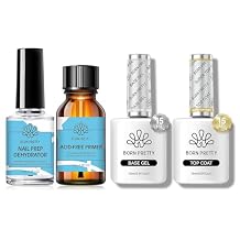 Born Pretty 15ml Base Top Coat Set with Natural Nail Prep Dehydrate and Bond Primer Acid-Free