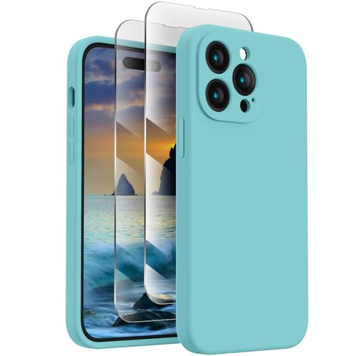 Image of FireNova Designed for iPhone 14 Pro Max Case, Silicone Upgraded [Camera Protection] Case, Soft Anti-Scratch Microfiber Lining Inside, 6.7 inch, Sea Blue