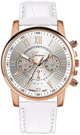 Women's Watch - Top Grain Leather Watch Band Analog Watch - Japanese Quartz Movement Wrist Watch (White)
