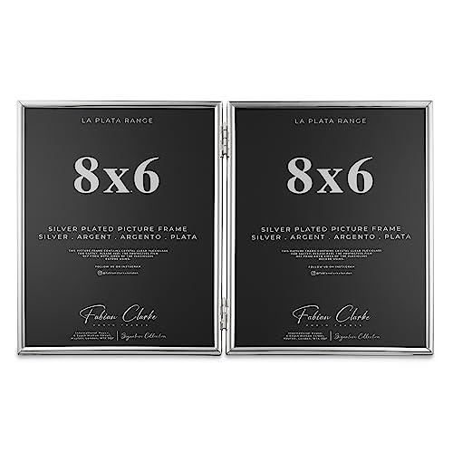 Silver Plated Photo Frame Double Book Style Picture Frame Plain Satin Finish and Tarnish Protected for Wedding Picture or Family Photo (8x6) - Image 3