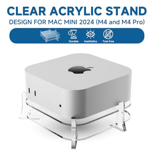 Support de bureau acrylique Mac Mini M4 transparent cristal - 2