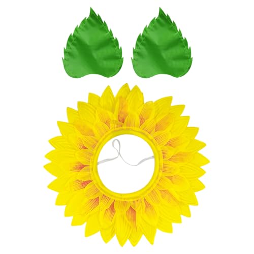 OAOSDH 1 Couvre-Chef, 1 Paire De S De Feuilles Vertes, Accessoires De Performance Florale Intéressants, Casque De Personnalité Créatif, Accessoires De Scène De Performance.