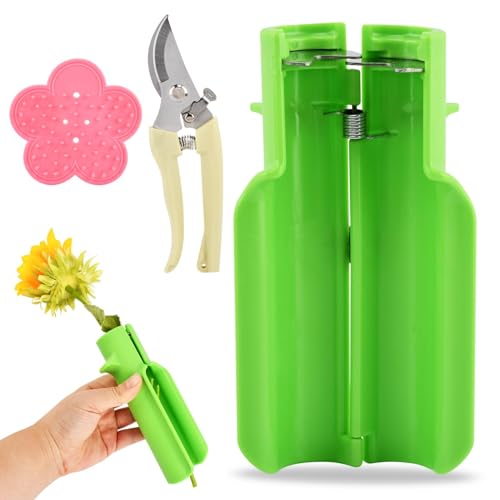 3PCS Rose Thorn Stripper Tool Set with Rose Stripper & Plant Scissors for Leaf Removal Florist Supplies Florist-Grade Thorn Remover - Quickly Remove Thorns and Branches of Roses