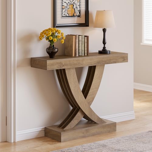 Tribesigns Table console étroite 110 x 30 x 85 cm Table basse avec structure en bois, table d'appoint, table de couloir, petite table d'exposition, table...