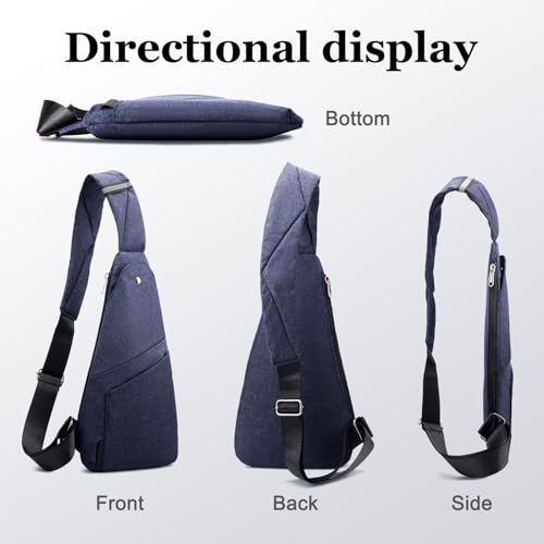 Image of Slim Anti Theft Sling Bag Small Travel Pack Pickpocket Proof Crossbody Bag | Anti Theft(RFID Blocking & Zipper Lockable)Flat Anti Pickpocket Bag Travel Pouch Passport Bag Secure Shoulder for Men Women