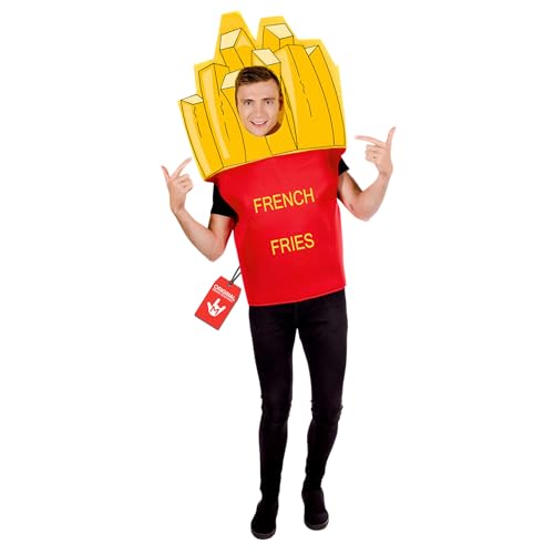 Fun Shack Disfarce batatas fritas para adultos, disfarces comida e emoticone para carnaval e dia das bruxas, tamanho único