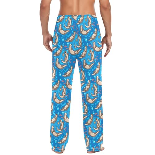 Men's Cotton Pajama Pants Soft Comfy Sleep & Lounge Pants Pjs Bottoms with Pockets2