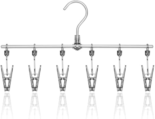 FALEJU Juego de 6 clips de secado de ropa interior y calcetines de aleación de aluminio de alta resistencia para secar gorra máscara facial