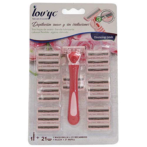 LOV YC Maquinilla de depilar 1U. + 21 Recambios 3 Hojas. Mujer Cover