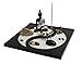 Royal Brands Yin and Yang Zen Garden with Buddha, Rake, Sand and Rock Garden, and Incense Holder - Peace and Tranquility (9"x9"x6")