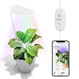 Controllo della luminosità con un solo clic: Con l'app Smart Life è possibile controllare l'oscuramento delle luci di crescita per interni e creare un timer automatico per favorire la crescita delle piante. Altre opzioni sono il controllo manuale on/off e la regolazione continua della luminosità. L'interruttore offre una gamma precisa dall'0 al cento per cento di luminosità, è semplice da usare e non richiede procedure complicate.