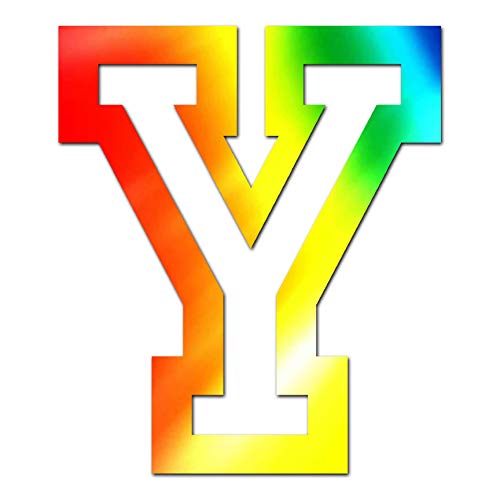Southern DecalzAthletic School Font Y Initial - Vinyl Decal Sticker - 3.2" x 3.75" - Tie Dye