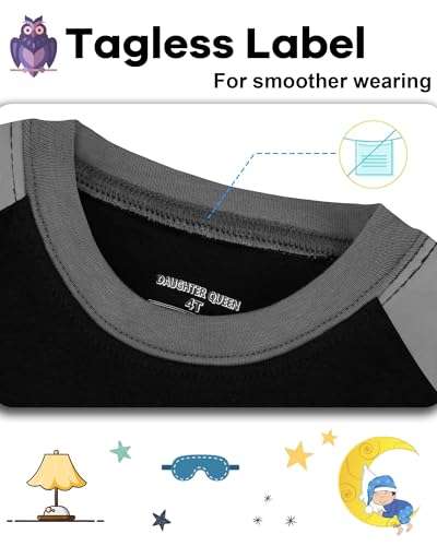 Image of DAUGHTER QUEEN Boys Pajamas 4 Pieces Long Set 100% Cotton Sleepwear Size 18 Months-12 Years