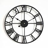 grafica oro orologi d'epoca  Casa retrò soggiorno orologio da parete in ferro battuto orologio decorativo nordico rotondo orologio silenzioso romano,d\'oro d\'epoca,18 pollici -45 cm
