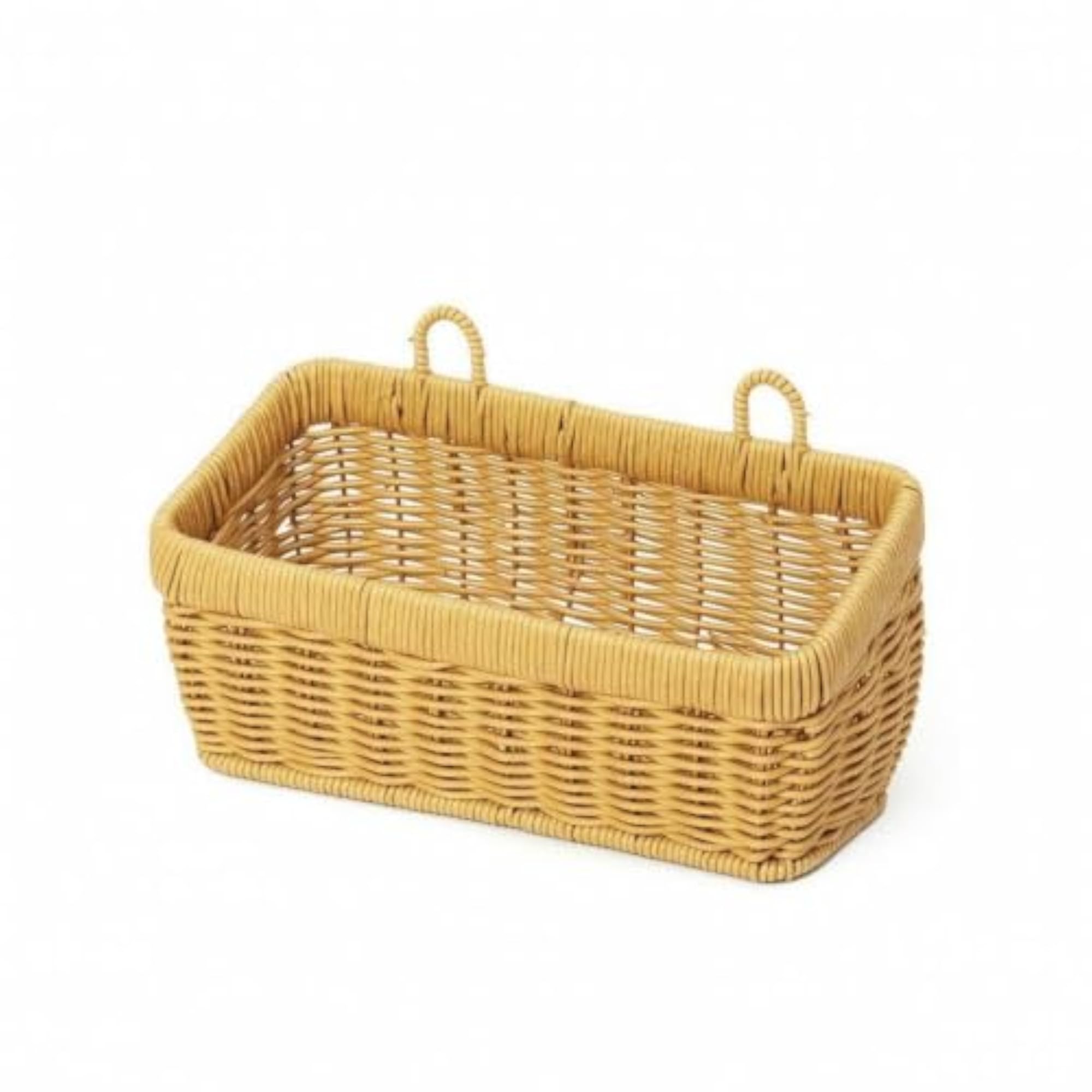 Wicker-Style Hanging Basket with Loops, Space-Saving for Kitchen & Entryway