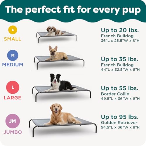 Image of FurHaven Elevated Dog Bed, Cooling Raised Pet Cot with Breathable Mesh, Durable Steel Frame, Indoor /Outdoor Use, Easy Assembly, Jumbo XL, Nylon Mesh with Steel Frame, Capri Blue